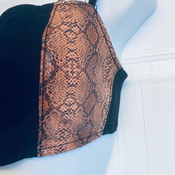Urban Outfitters Snakeskin Tie-Back Bra Crop Top Small - Picture 3 of 7